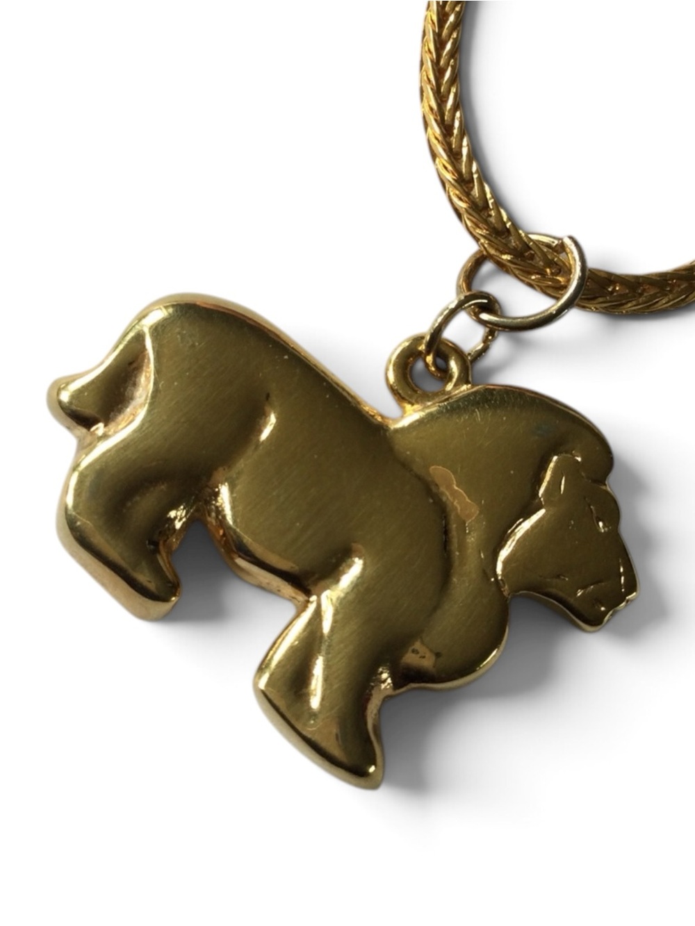 Vintage Stamped Napier Gold-Tone Lion Pendant Necklace - Picture 14 of 16